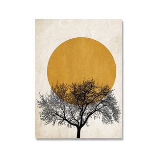Morning Sun Tree Abstract Poster Nordic Print Scandinavian Wall Art Picture Sweet Dream Canvas Painting Simplicity Home #8
