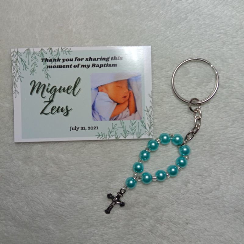 Rosary Keychain Souvenir for Birthday, Christening, etc. Shopee