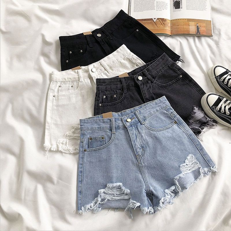 ripped black high waisted shorts