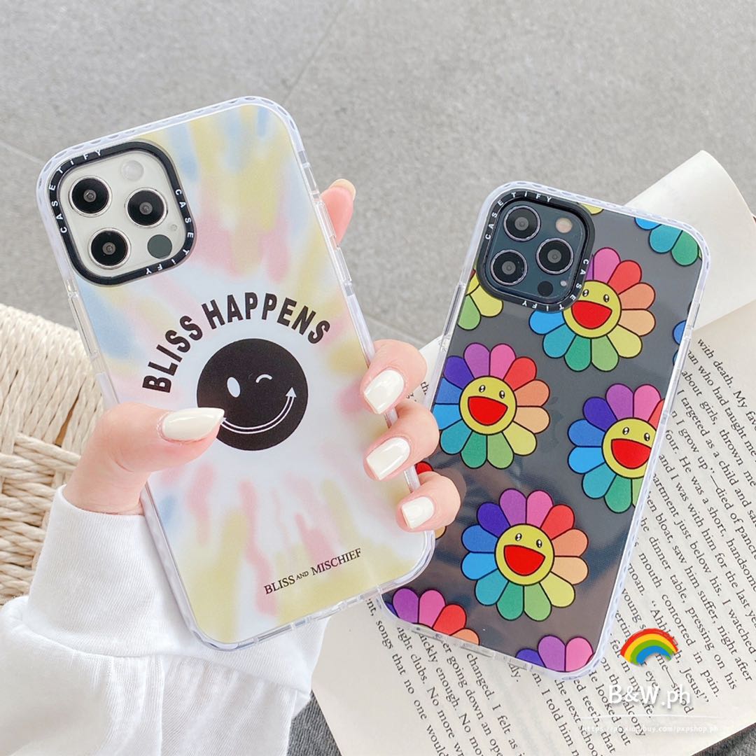 Cartoon Smile Murakami Sunflower Transparent Phone Case For Iphone 12 12pro Max 12mini Iphone 11 Pro Max Case Iphone 6 6s I7 I8 Plus Se2 Ix Xs Max Xr Shockproof Full Soft