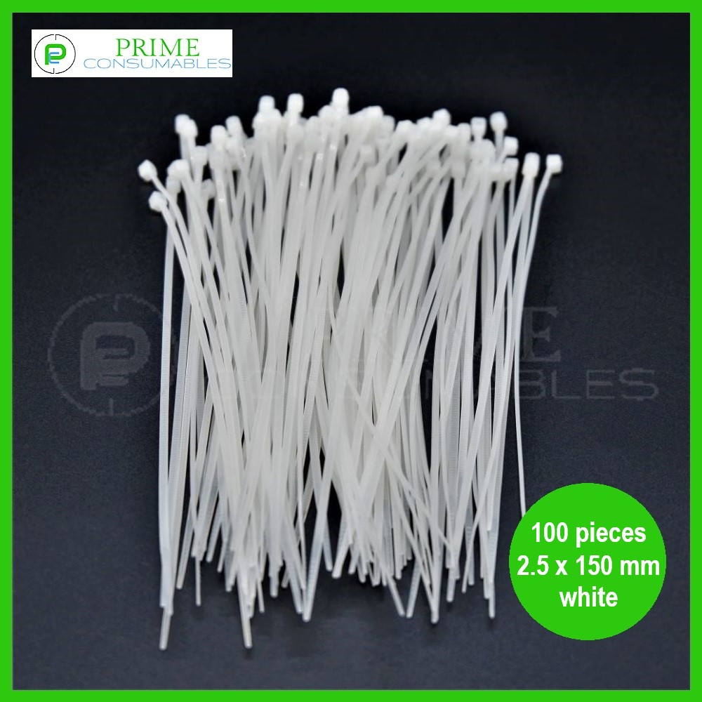 100pieces White Nylon Cable Ties 2 5mm X 150mm Heavy Duty Self Locking Cable Zip Ties Shopee Philippines