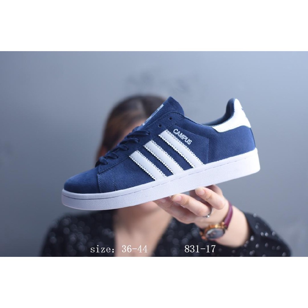 Original Adidas Campus suede for men's and women's running shoes blue/white  | Shopee Philippines