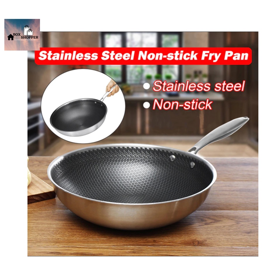 Stainless Steel NonStick Wok Pan Stainless Pan Wok For