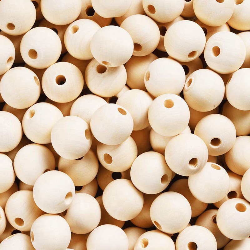 500Pcs 20mm Unfinished Wood Beads for Craft Making and DIY Crafts,Suitable for Home and Holiday Decor,DIY Jewelry Making