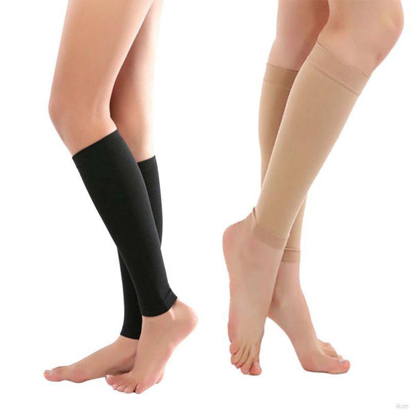 Open Toe Compression Knee High Anti-Fatigue Sock Calf Support Stocking 1Pair