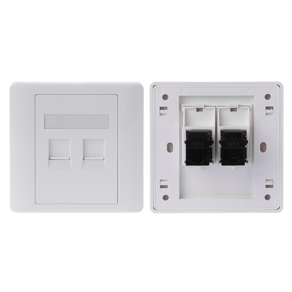 2 Ports Cat5 Rj45 Network Wall Plate With Female To Female Connector Shopee Philippines 8907