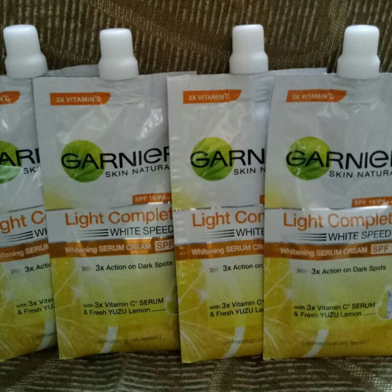 GARNIER LIGHT COMPLETE WHITENING SERUM CREAM 7ml | Shopee ...