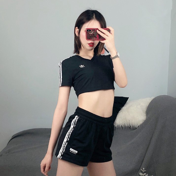 adidas shorts and top