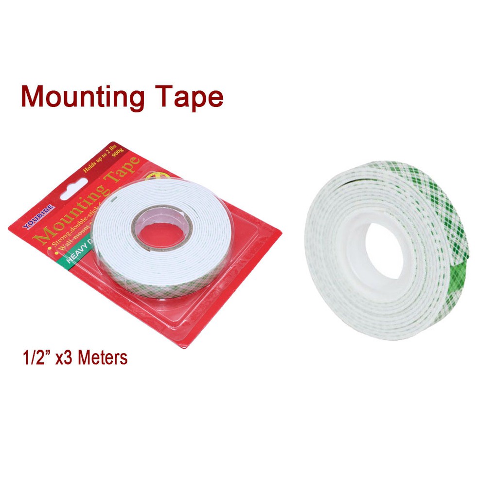 Youbide Double Sided Foam Mounting Tape 1 2 Inches To 11 2inches X 3 Meters Shopee Philippines
