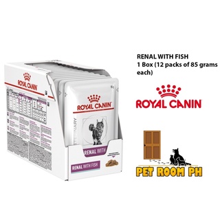 Royal Canin Renal with Fish One Box (12 packs of 85g each ) Wet Cat Food