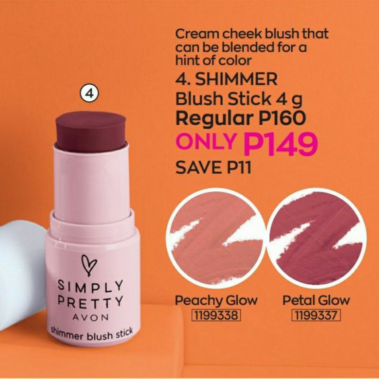 AVON Simply Pretty Shimmer Blush Stick 4g Shopee Philippines