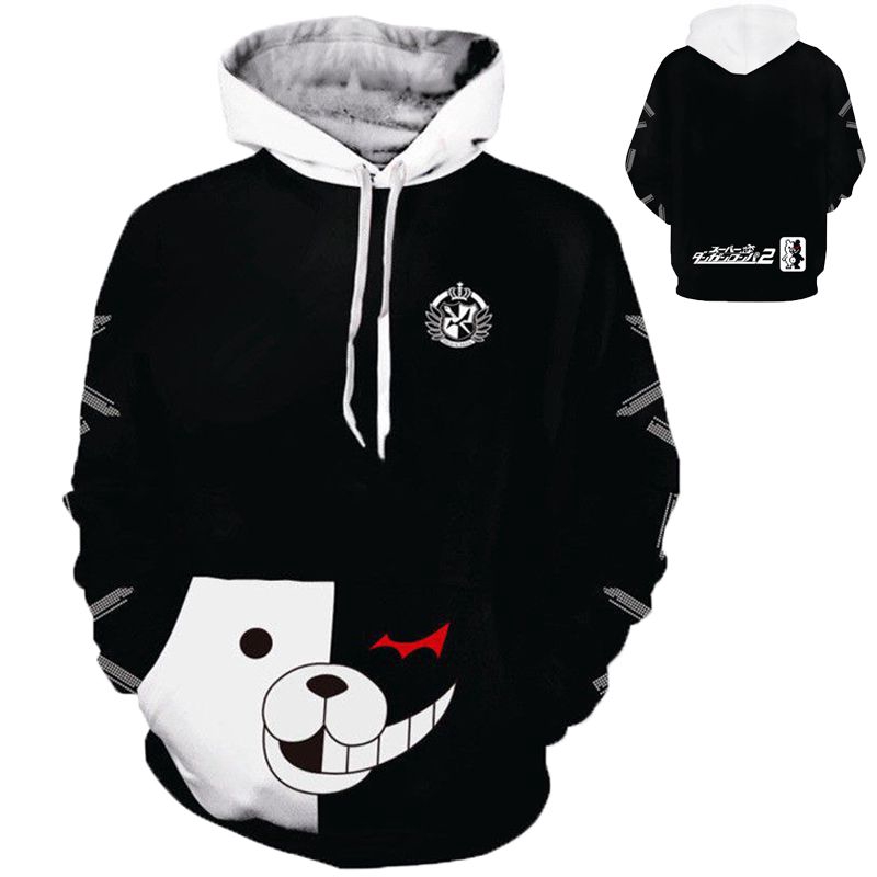 anime danganronpa monokuma hoodie unisex casual cosplay hoodie jacket