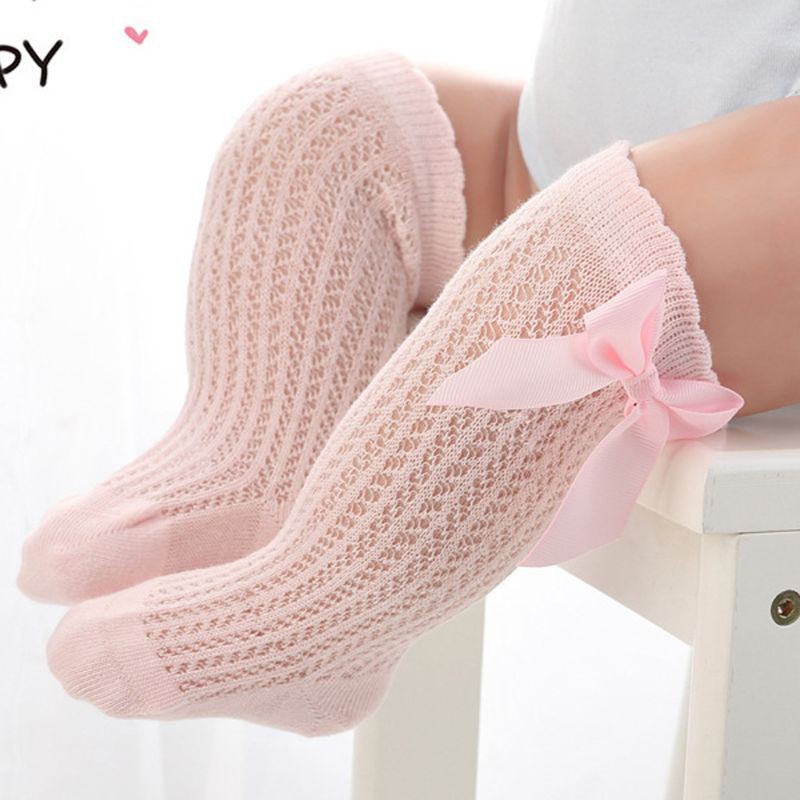 long baby socks with bows