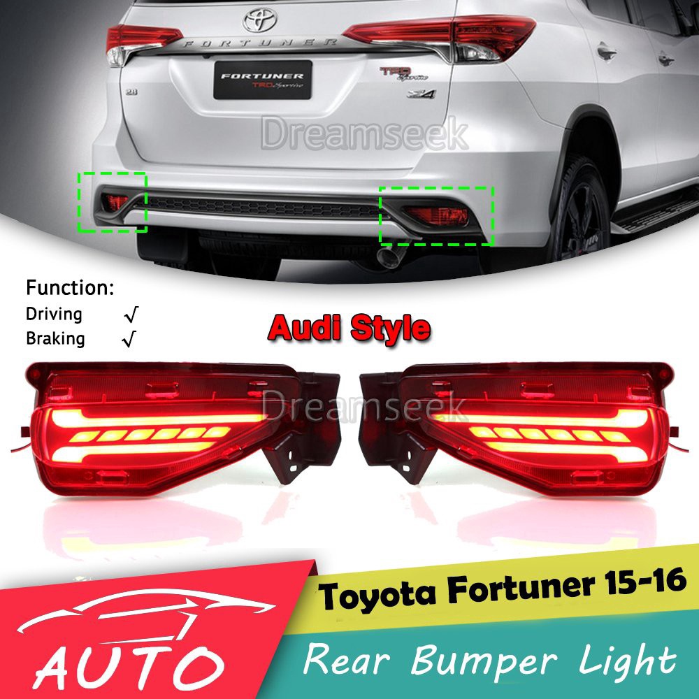 LED Reflector Rear Bumper Tail Light for Toyota Fortuner 2015 2016 2017 ...