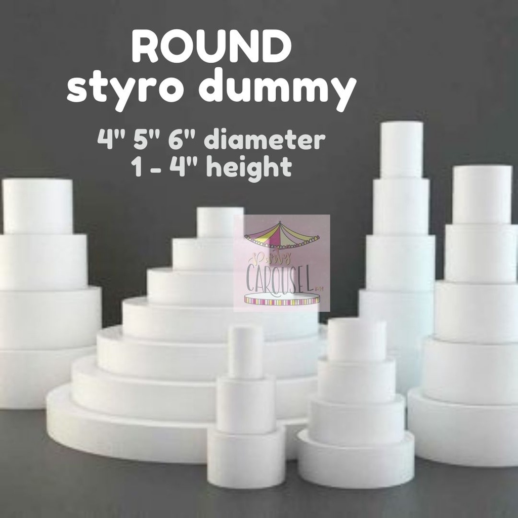 ROUND Styro Cake Dummy 4" 5" 6" / 1 to 4" height Shopee Philippines