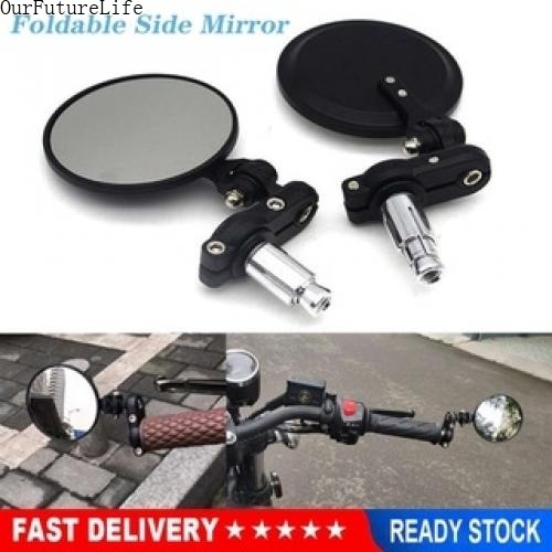 Motorcycle Side Mirror Motorcycle Rearview Mirror Round 7/8 Inch Handle