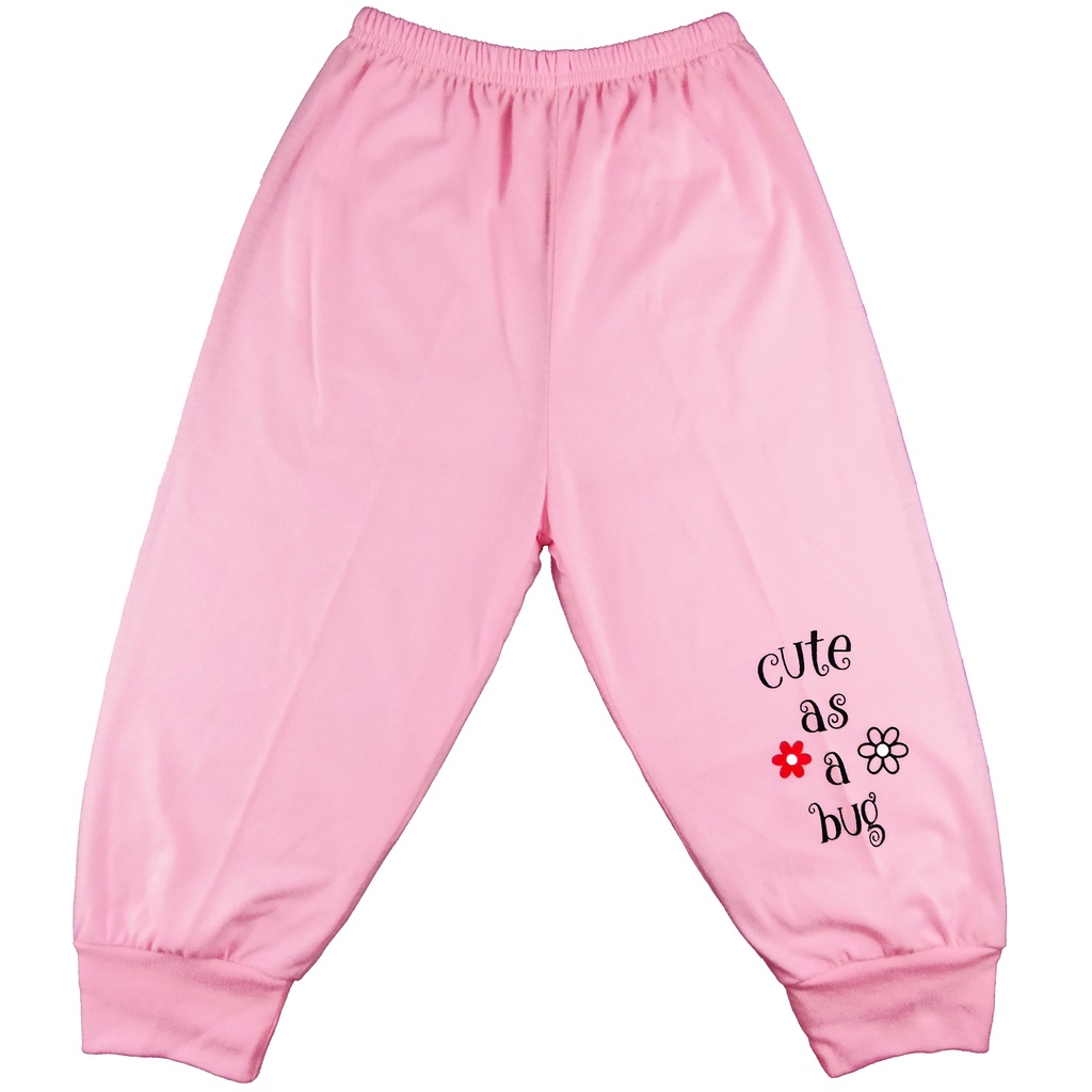 Teeter Totter 3-piece Girl 2 to 5 year olds Cotton Pajama Pants with Leg Band (Ladybug) 3in1 set