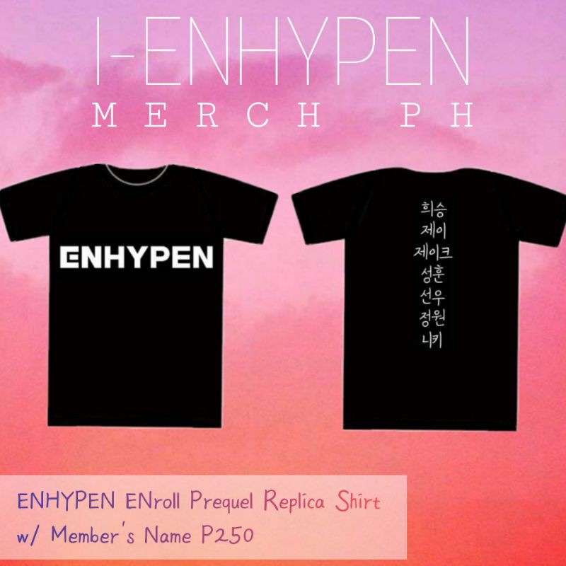 Enhypen Enroll Prequel Replica Shirt W Members Name Shopee Philippines