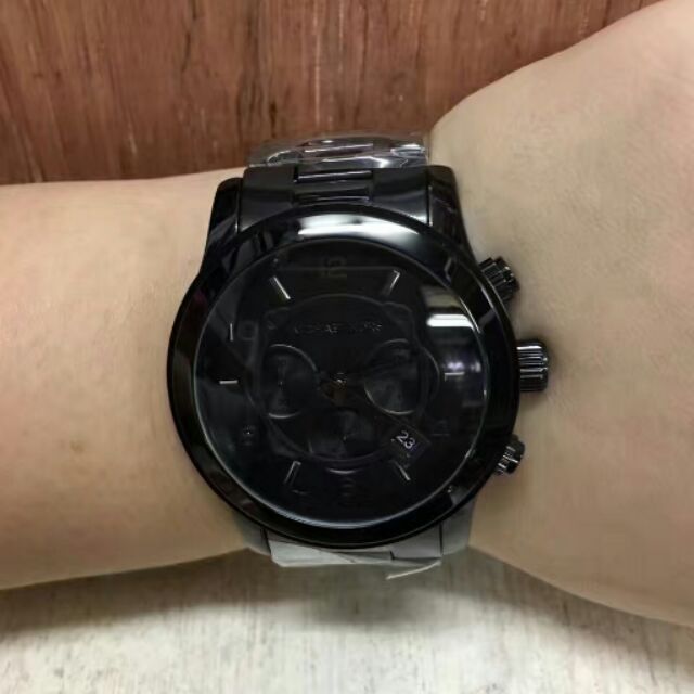 all black mk watch