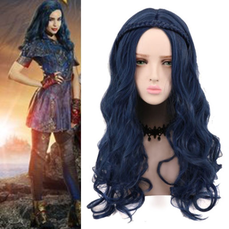 long blue cosplay wig