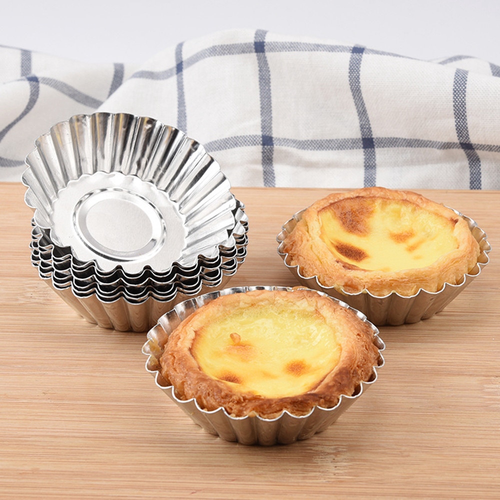 10 Pcs/lot DIY Egg Tart Mold Cake Cupcake Liner Baking Round Cup Mould Pastry