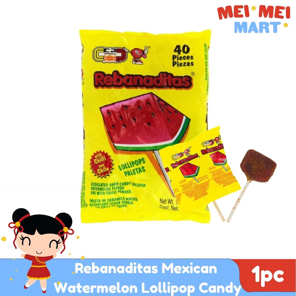 Rebanaditas Mexican Watermelon Lollipop Candy 1pc Shopee Philippines