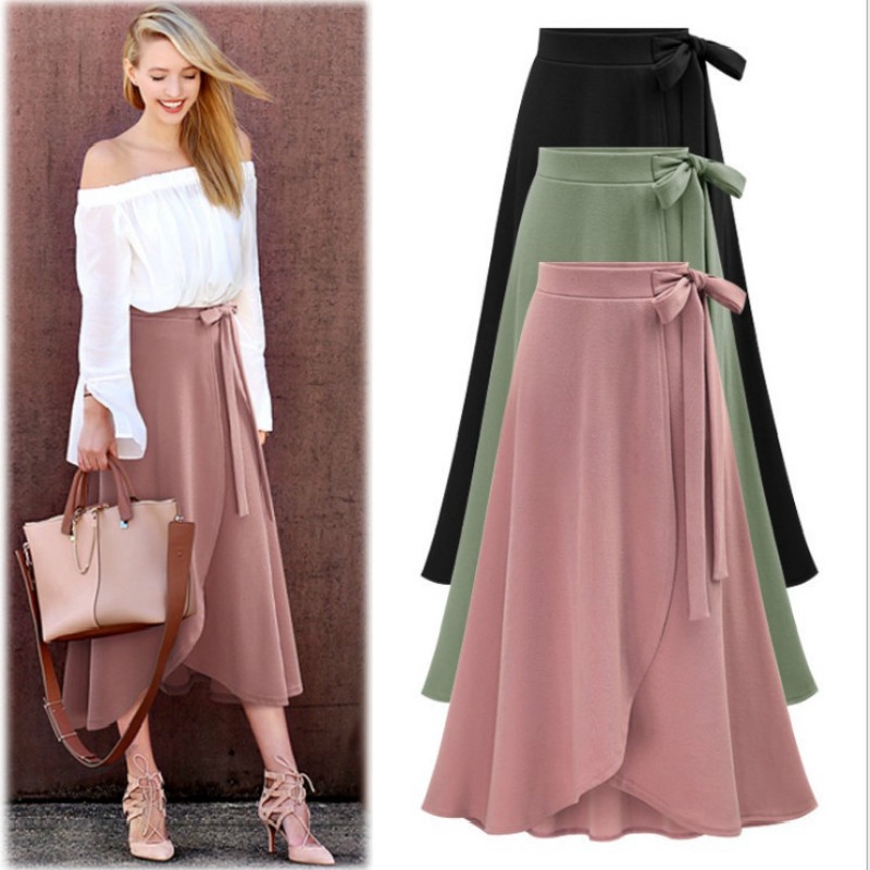high waist long skirt outfit