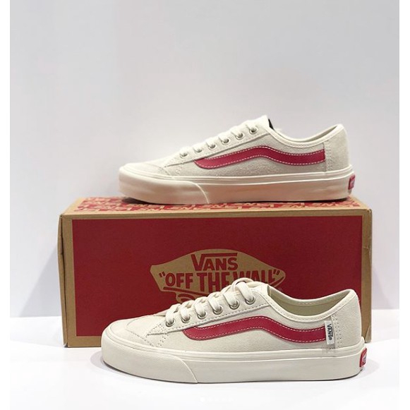 vans cream and red