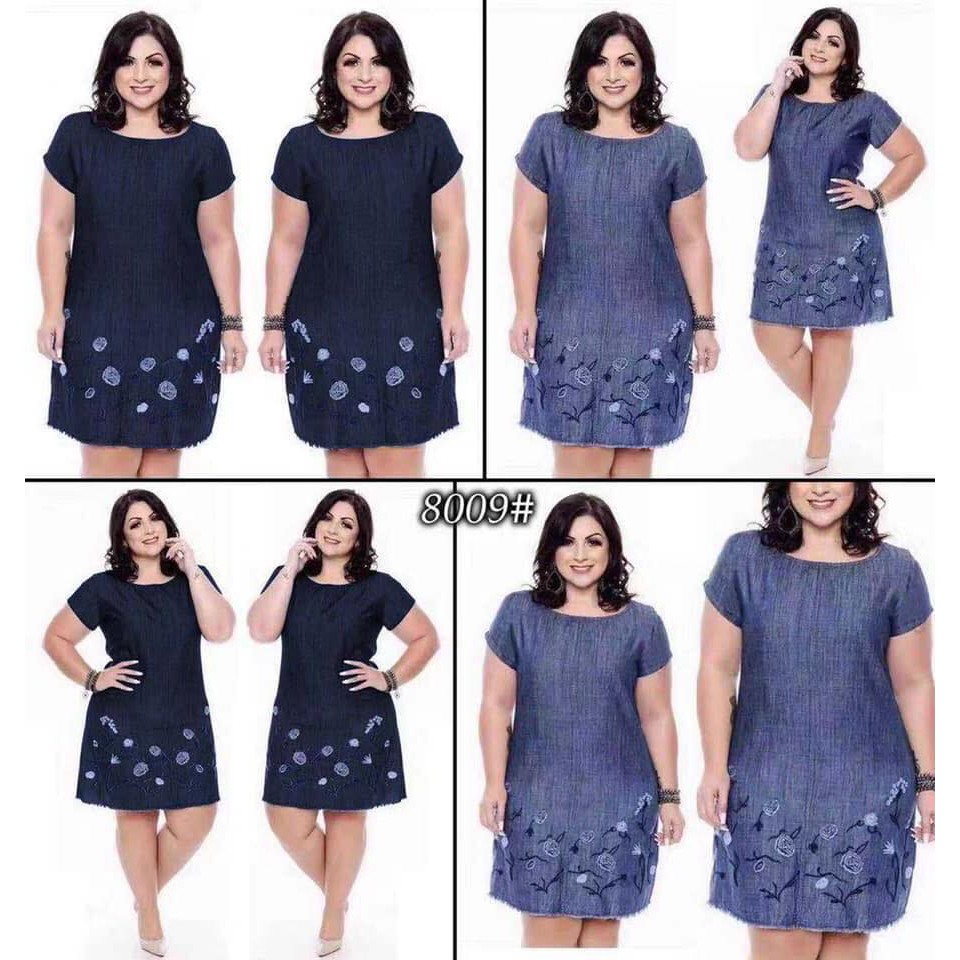 plus size stretch denim dress