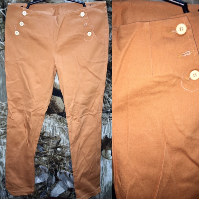 orange high waisted jeans