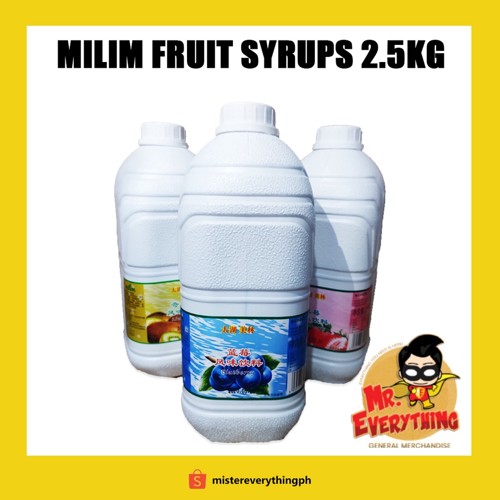 Milin Fruit Syrup 2.5L (Blueberry/Strawberry/Kiwi, Etc) Shopee