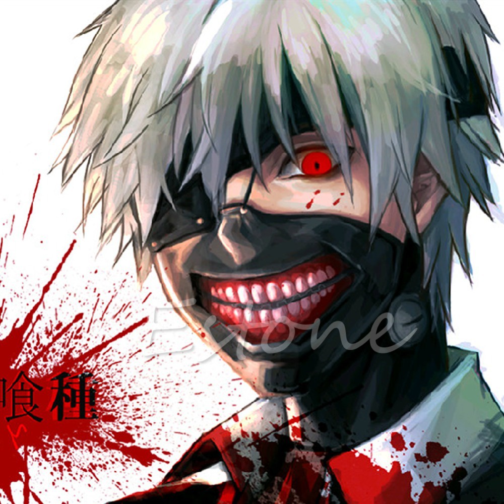 fast▥﹍Hot sale Cosplay Masks Tokyo Ghoul Kaneki Ken Adjustable Zipper Faux Leather Mask