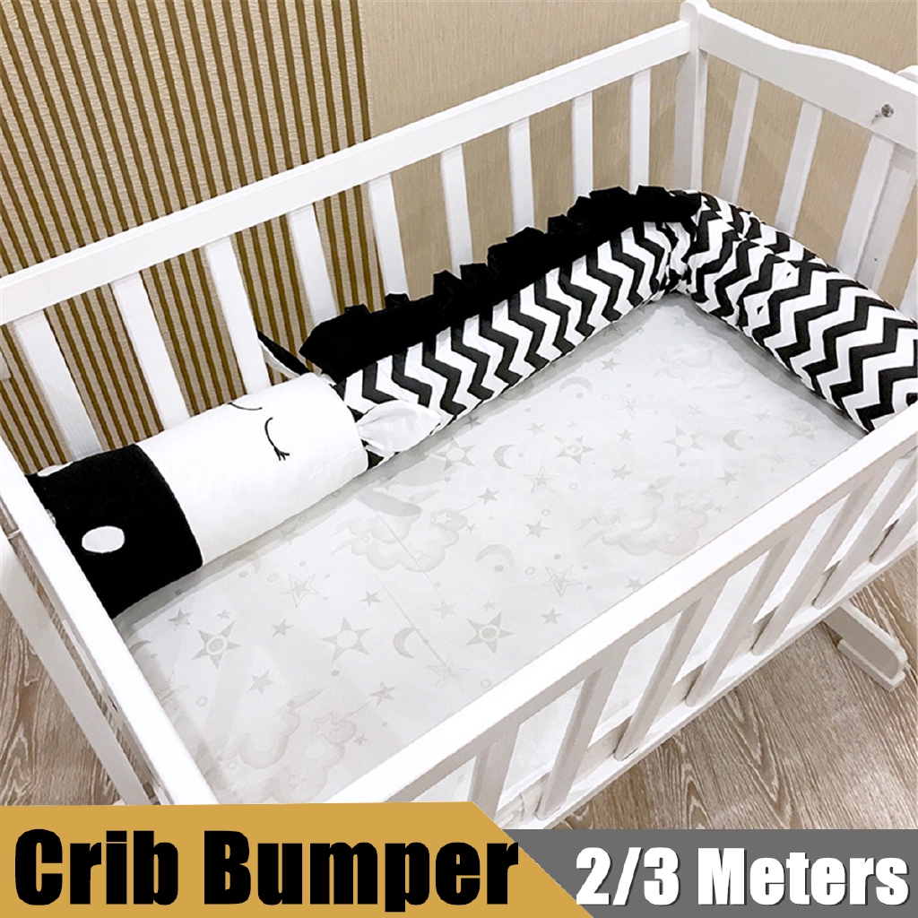 2 3meters Baby Crib Bumper Zebra Shaped Infant Bedding Cot