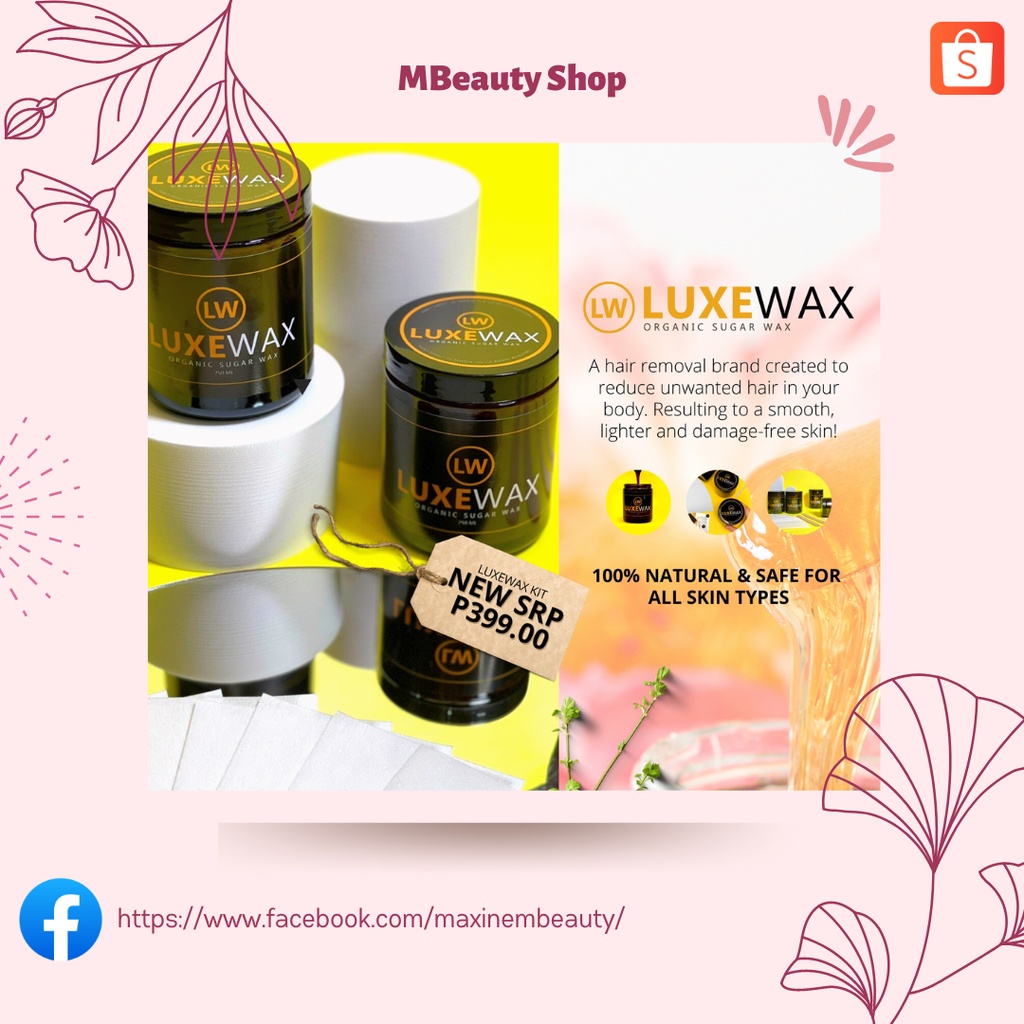 Luxewax Sugar Wax with 10 Reusable Waxing Strips Shopee Philippines