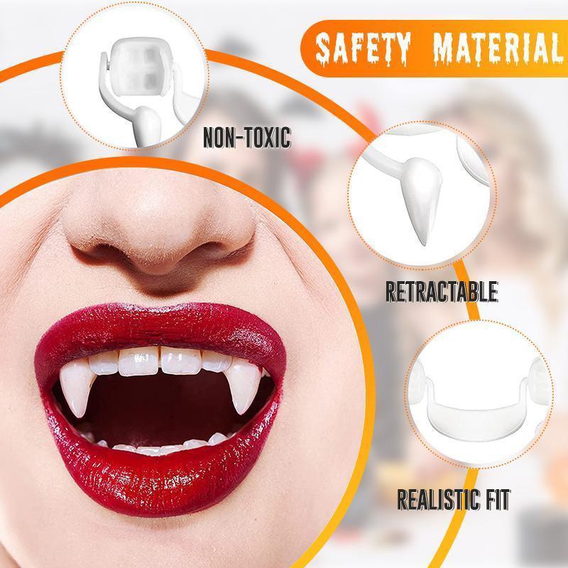 Fake Vampire Teeth Retractable Vampire Fangs Adult Halloween Performance Cosplay Toy