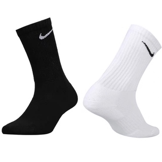 1Pair Mid Cut Black/White Basketball Socks For Men Nike Socks