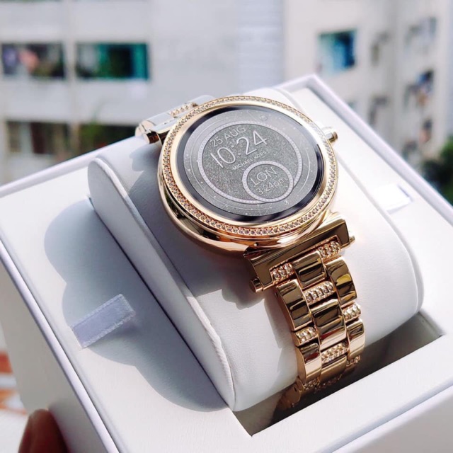 mk smart watch with diamonds