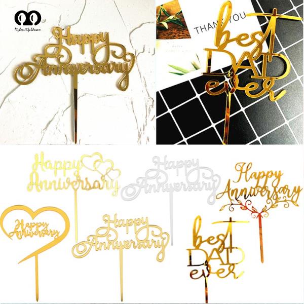 Happy Anniversary Cake Topper New Year Birthday Wedding Valentine's Day Anniversary Cake Topper Party Decoration
