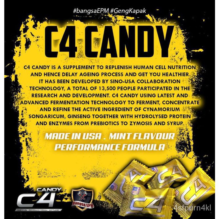 ORIGINAL C4 CANDY C4 TAHAN LAMA KERASS KAYU 75XM Shopee Philippines