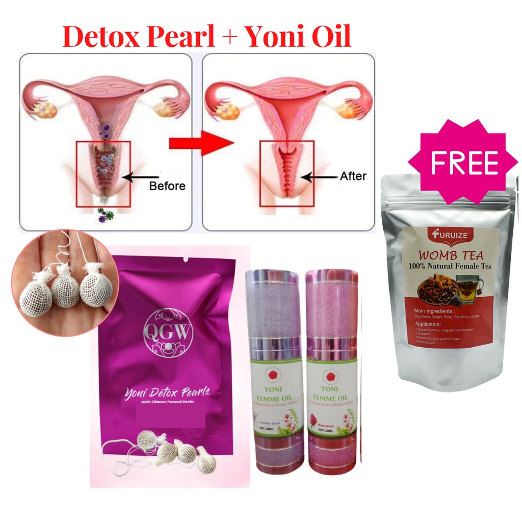 [Yoni Oil + Detox Pearl] Feminine Fibroid Treatment Womb Healing Detox