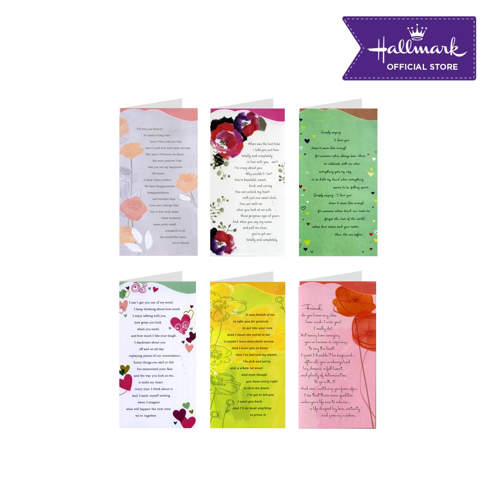 Hallmark Assorted Love Greeting Cards Between You And Me Set B 6 Pcs Cards And Envelopes Shopee Philippines