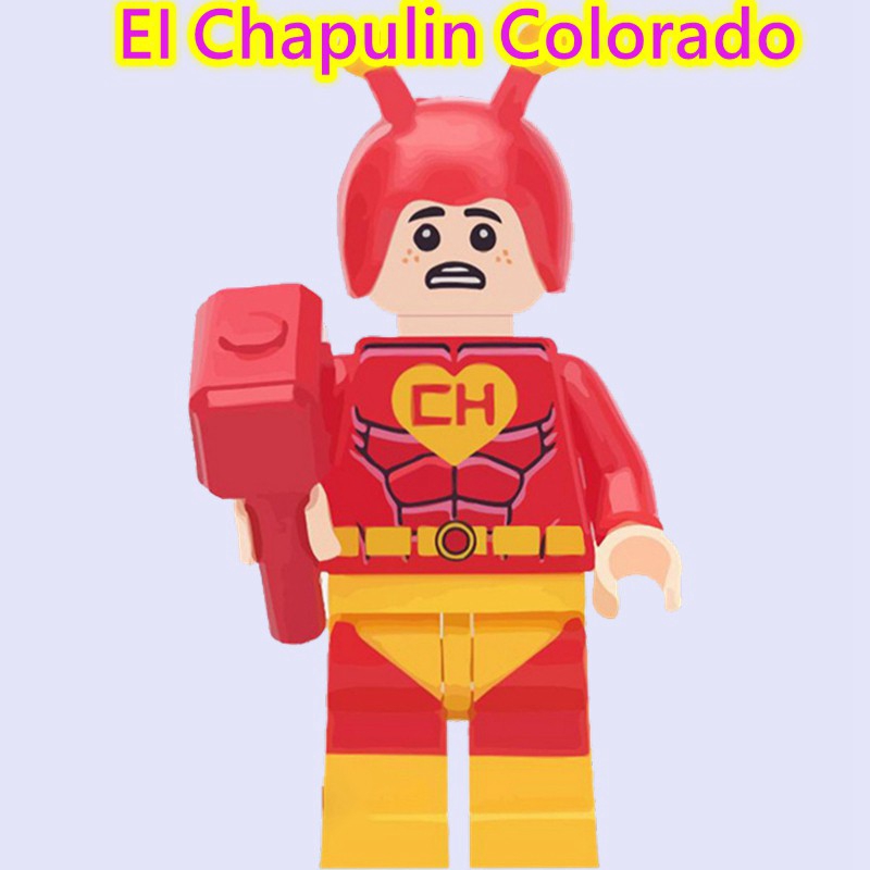 Typical Mexican Super Hero Lego Moc Minifigure For Kids El Chapulín Colorado 