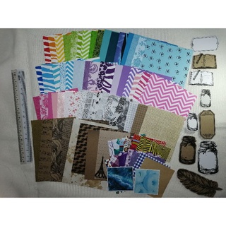80-300 pcs. Journal Scrapbook Bundle Kit| Printed & Plain Paper and Cardstock | DIY crafts | Decor