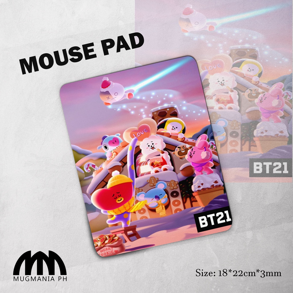 BTS x BT21 Mouse Pad Mugmania BTS x BT21 Character BT21 Mouse Pad