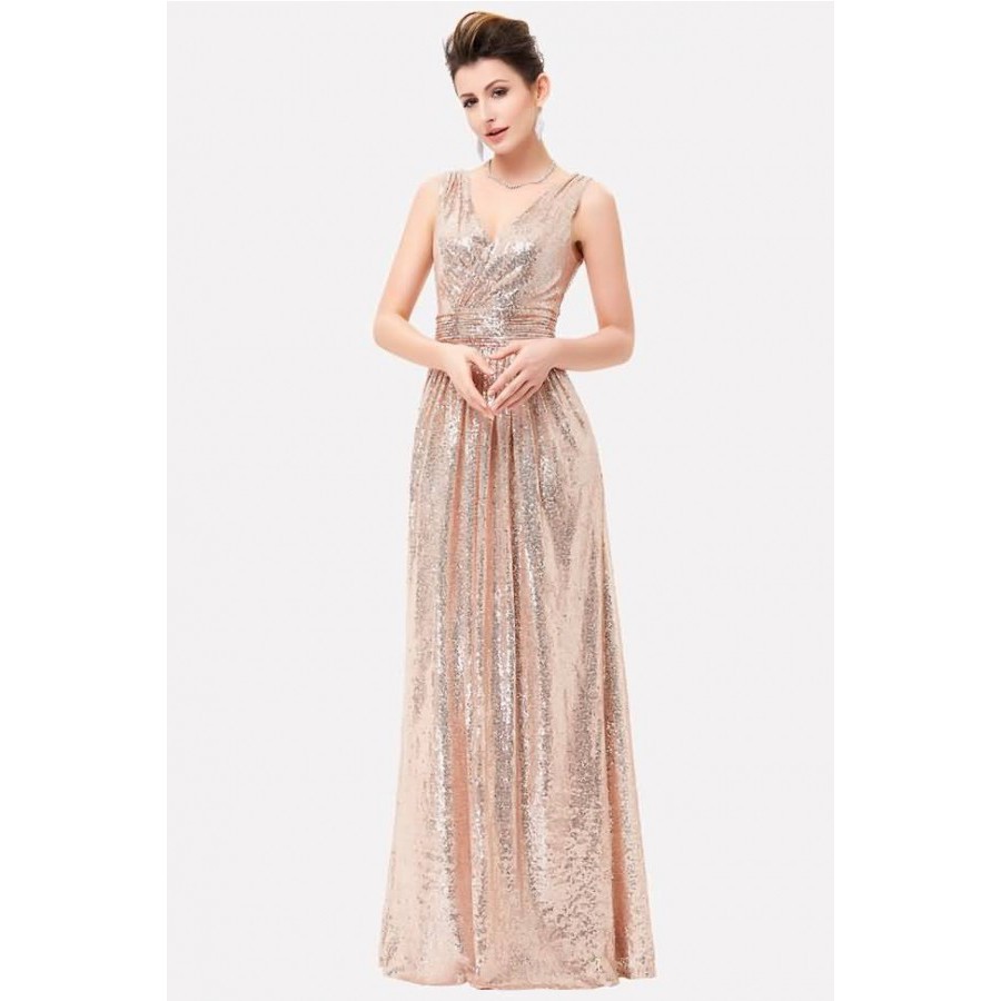 rose gold maxi dress