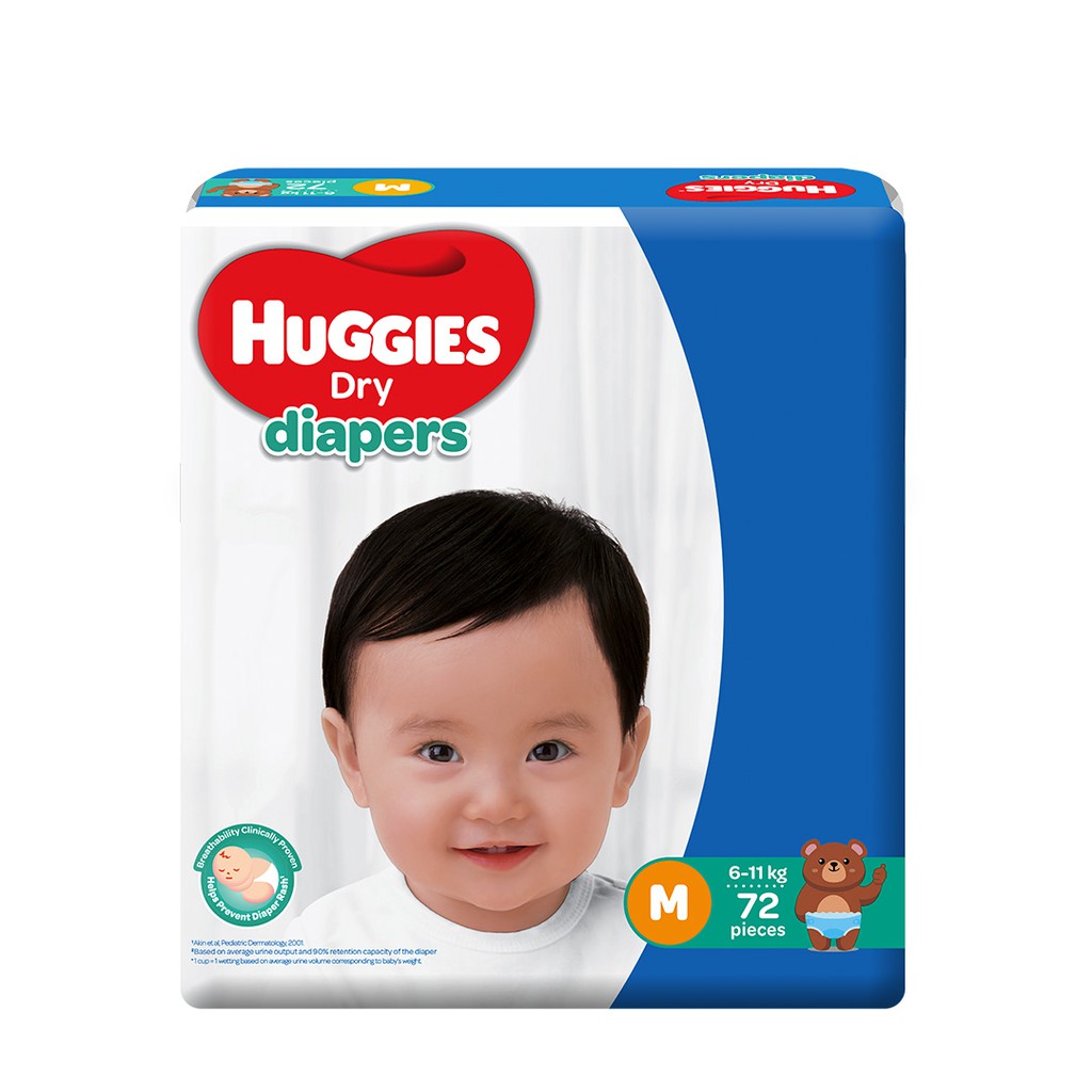 Huggies Dry Diapers Medium 72 Pieces Shopee Philippines