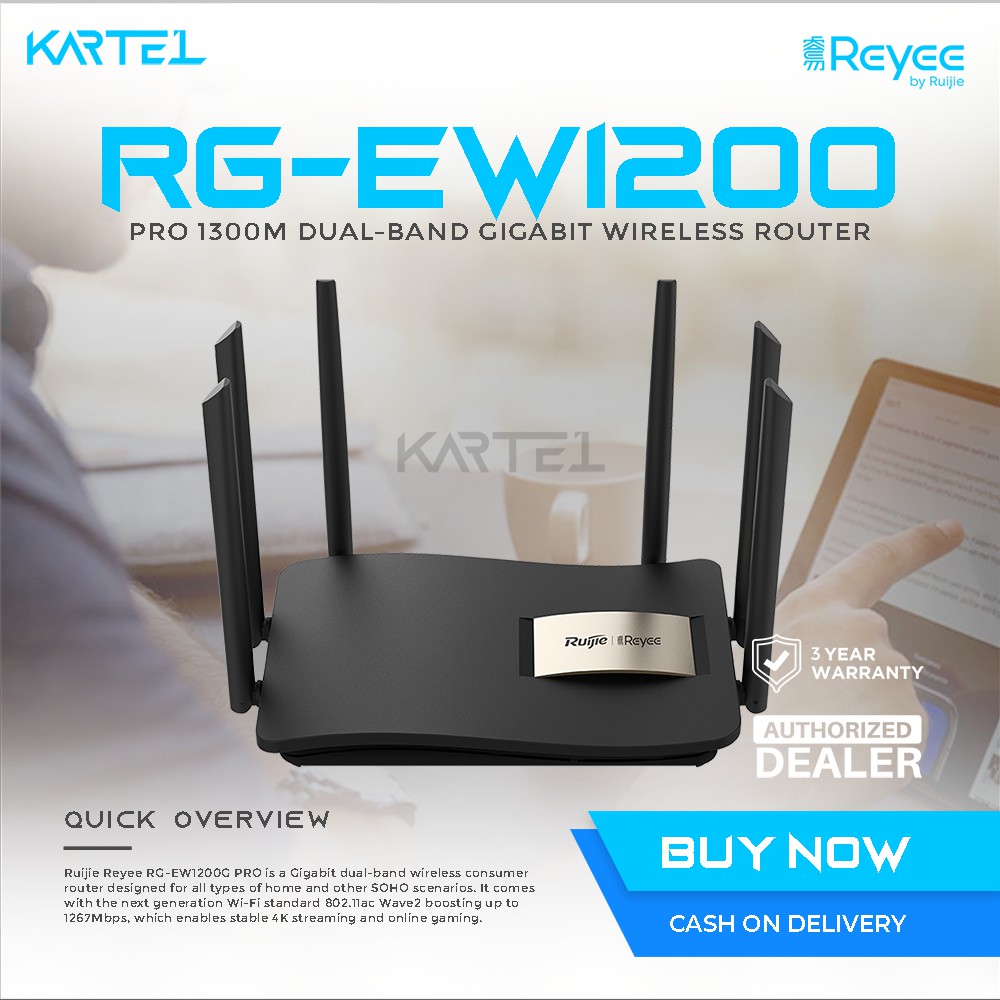RUIJIE RGEW1200G PRO 1300M Dualband Gigabit Wireless Router Shopee