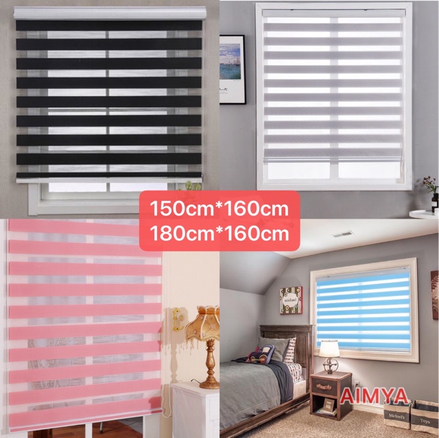AIMYA 150x160 180x160 COD Duo Roller Blinds Plain color window Curtain for the living