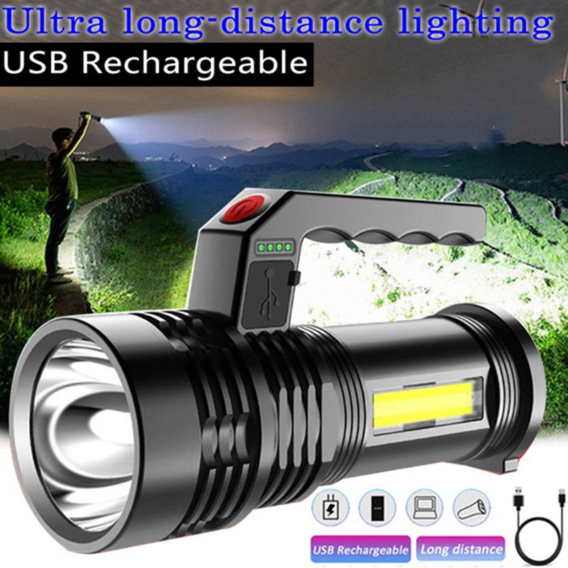 Portable Flashlight Strong Light Rechargeable Outdoor Ultra-bright Long ...