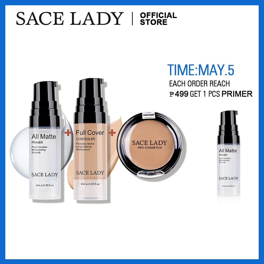 SACE LADY All Matte Primer +Full Cover Concealer + Waterproof Concealer